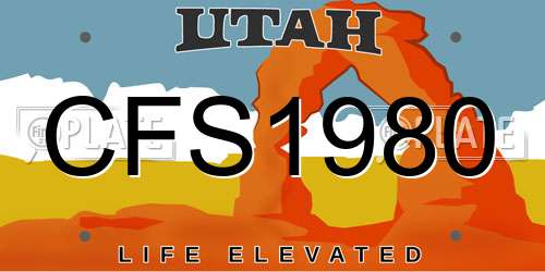 CFS1980 Utah License Plate