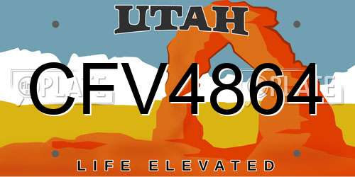 CFV4864 Utah License Plate