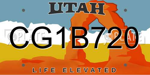 CG1B720 Utah License Plate