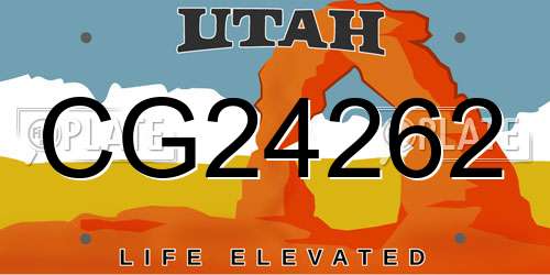 CG24262 Utah License Plate