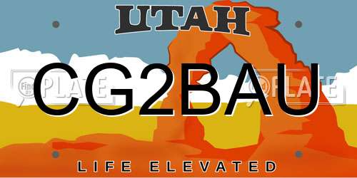 CG2BAU Utah License Plate