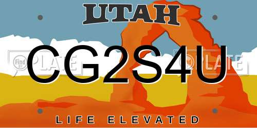 CG2S4U Utah License Plate