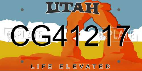 CG41217 Utah License Plate