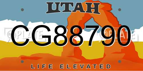 CG88790 Utah License Plate
