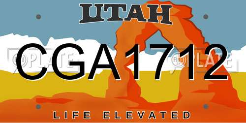 CGA1712 Utah License Plate