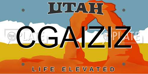 CGAIZIZ Utah License Plate