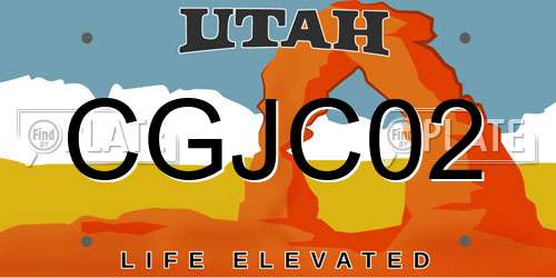 CGJC02 Utah License Plate