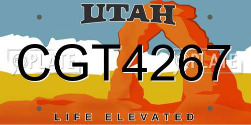 CGT4267 Utah License Plate