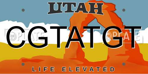 CGTATGT Utah License Plate