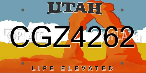 CGZ4262 Utah License Plate