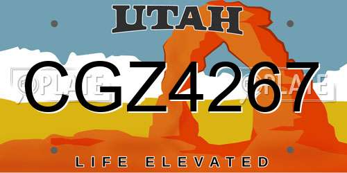 CGZ4267 Utah License Plate
