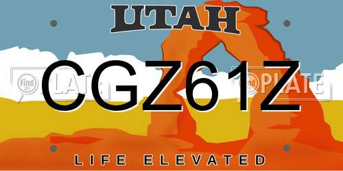 CGZ61Z Utah License Plate