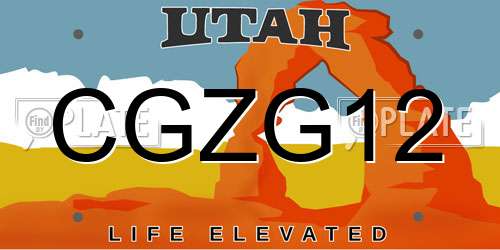 CGZG12 Utah License Plate