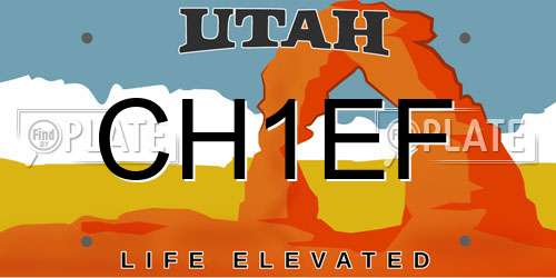 CH1EF Utah License Plate