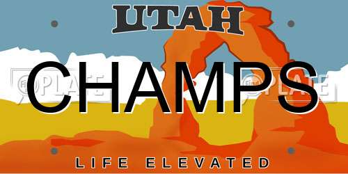 CHAMPS Utah License Plate