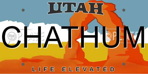 CHATHUM Utah License Plate