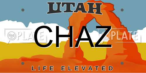 CHAZ Utah License Plate
