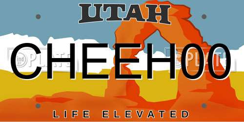 CHEEH00 Utah License Plate
