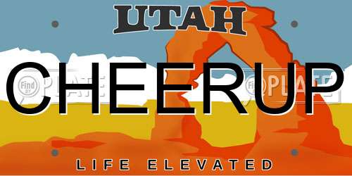 CHEERUP Utah License Plate