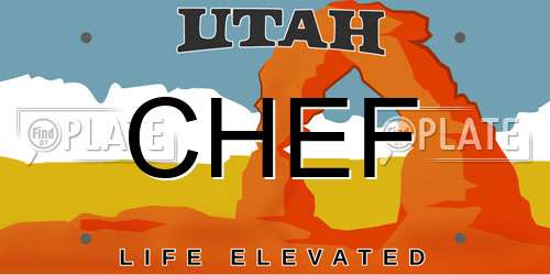 CHEF Utah License Plate