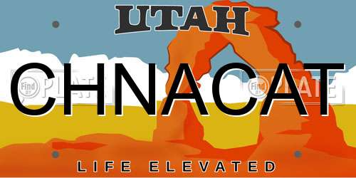 CHNACAT Utah License Plate