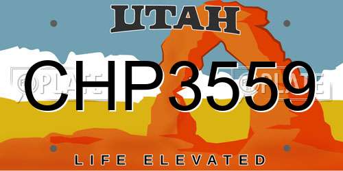 CHP3559 Utah License Plate