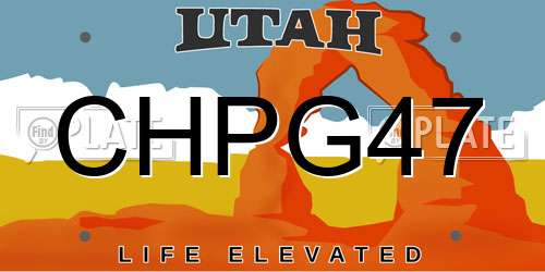 CHPG47 Utah License Plate
