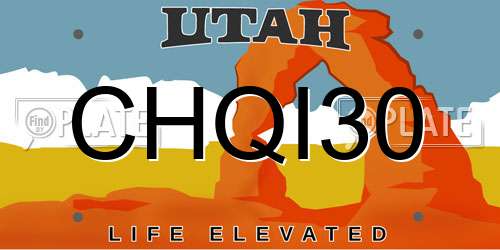 CHQI30 Utah License Plate