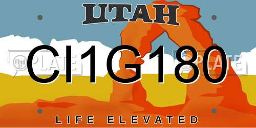 CI1G180 Utah License Plate