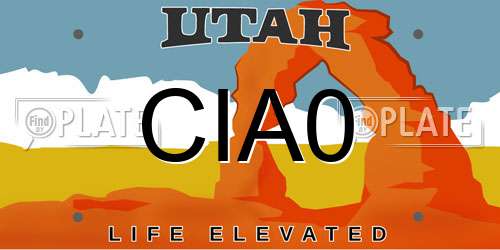CIA0 Utah License Plate