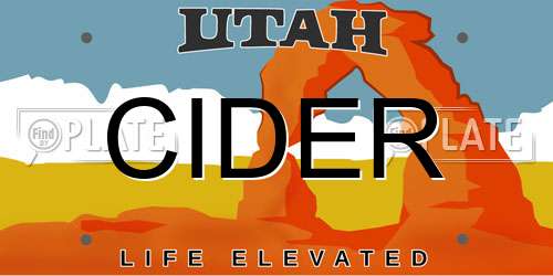 CIDER Utah License Plate