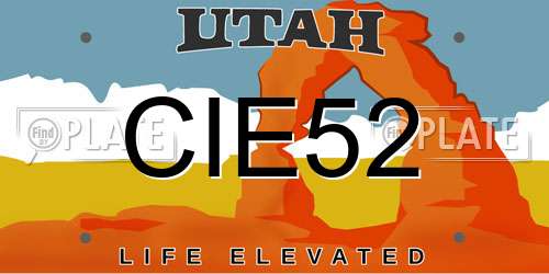 CIE52 Utah License Plate