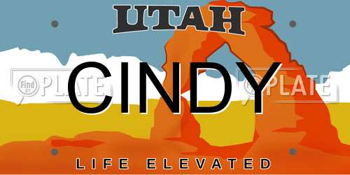 CINDY Utah License Plate