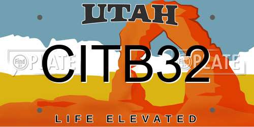 CITB32 Utah License Plate