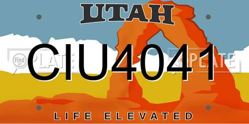CIU4041 Utah License Plate