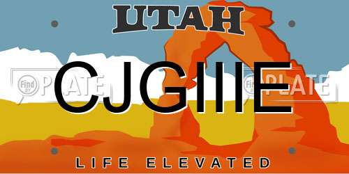 CJGIIIE Utah License Plate