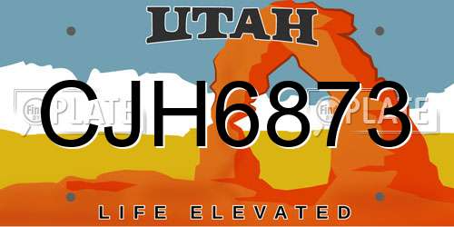 CJH6873 Utah License Plate
