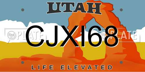 CJXI68 Utah License Plate