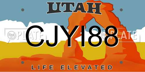 CJYI88 Utah License Plate