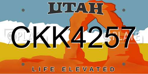 CKK4257 Utah License Plate
