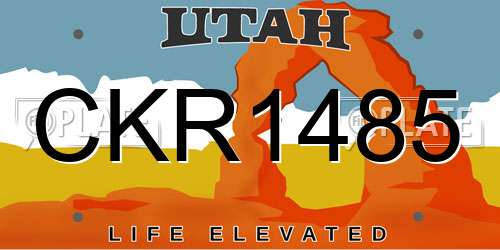 CKR1485 Utah License Plate