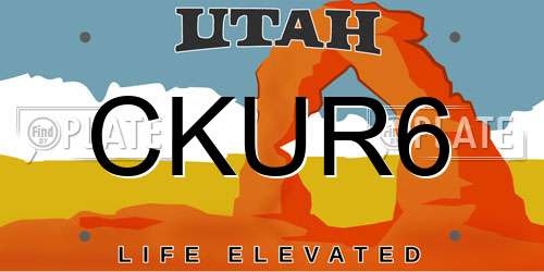 CKUR6 Utah License Plate