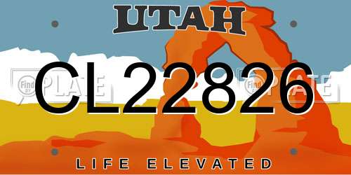 CL22826 Utah License Plate