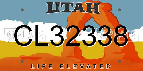 CL32338 Utah License Plate