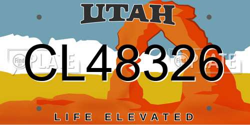 CL48326 Utah License Plate