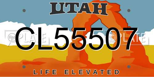 CL55507 Utah License Plate