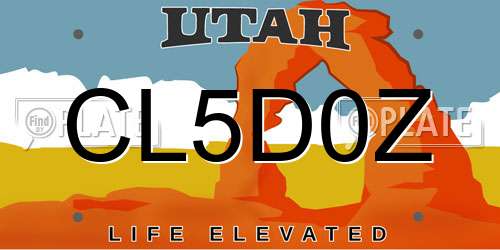 CL5D0Z Utah License Plate