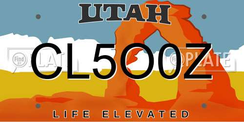 CL5O0Z Utah License Plate