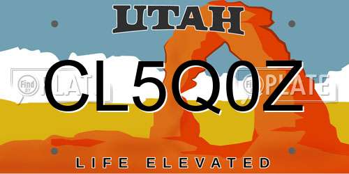 CL5Q0Z Utah License Plate