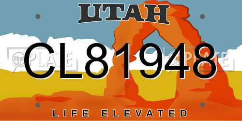 CL81948 Utah License Plate